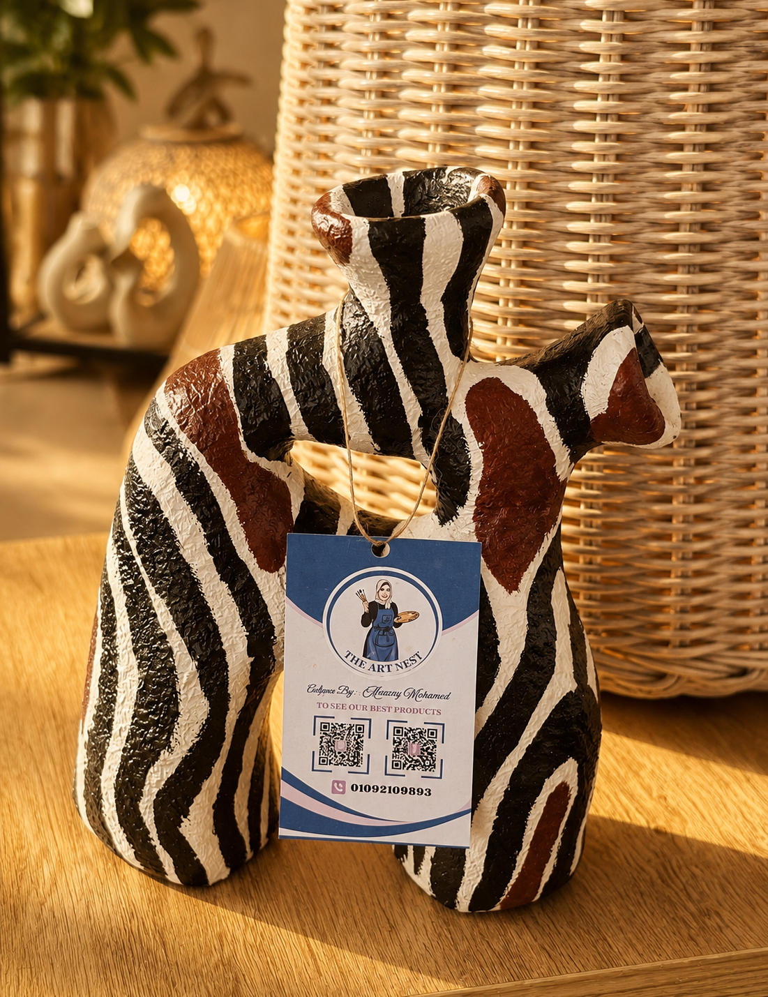 Zebra Pattern Vase